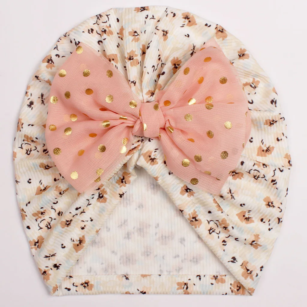 1pcs Bohemia Style Big Bow Soft Baby Hat Baby Girls Turban Hat Newborn Infant Cap Beanies Toddler Headwraps Kids Headwear