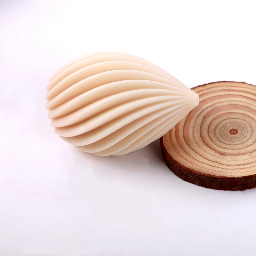 Description Picture 4 of itemGeometry Spiral Stripe Candle Silicone Mold New 3D Egg Shaped Resin Molds for DIY Aromatherapy Candle Soap Making Handmade Gifts