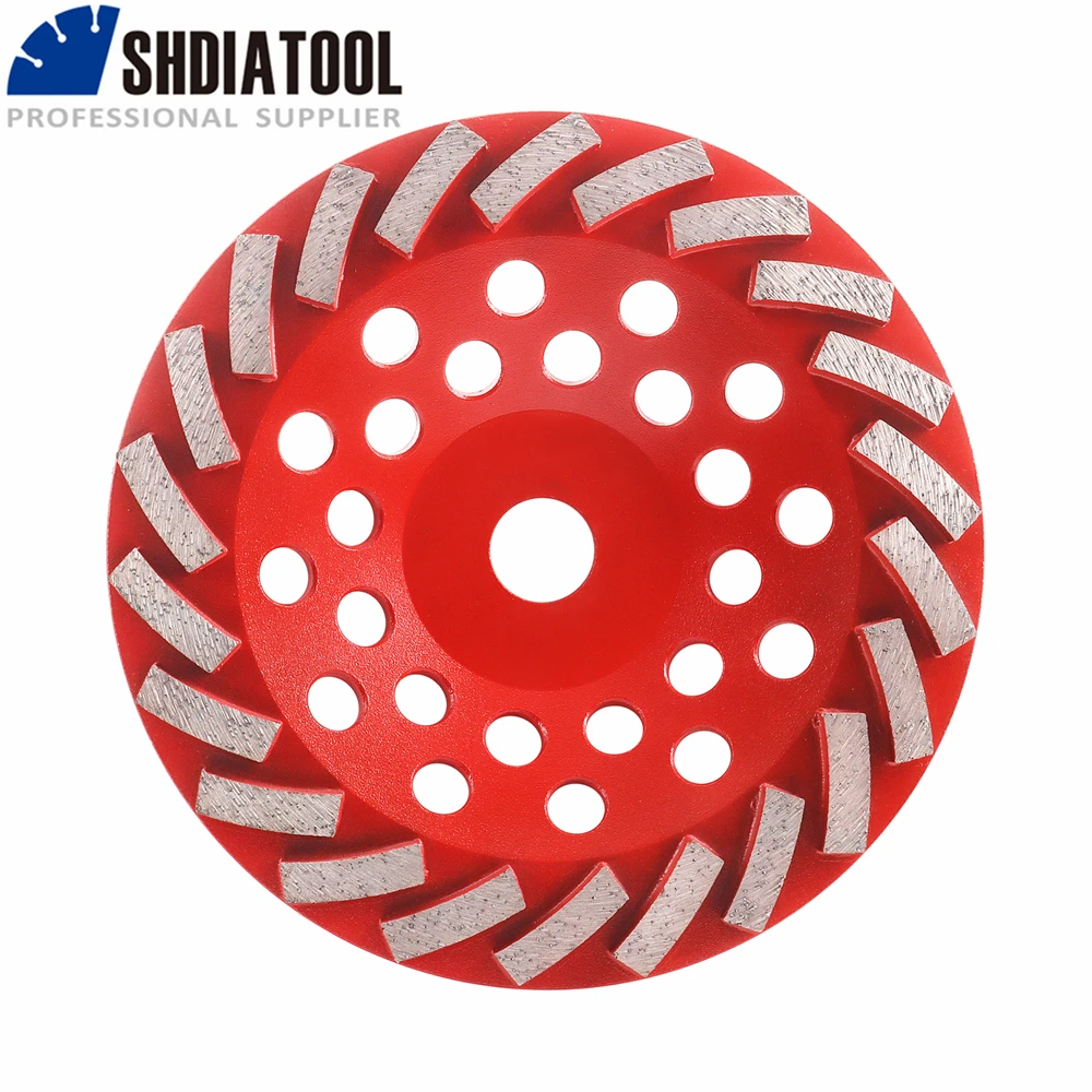 SHDIATOOL Dia 7"/180mm Diamond Grinding Cup Wheel Construction Material, 7Inch Grinding Disc, Segmented Turbo Type Grind Wheel