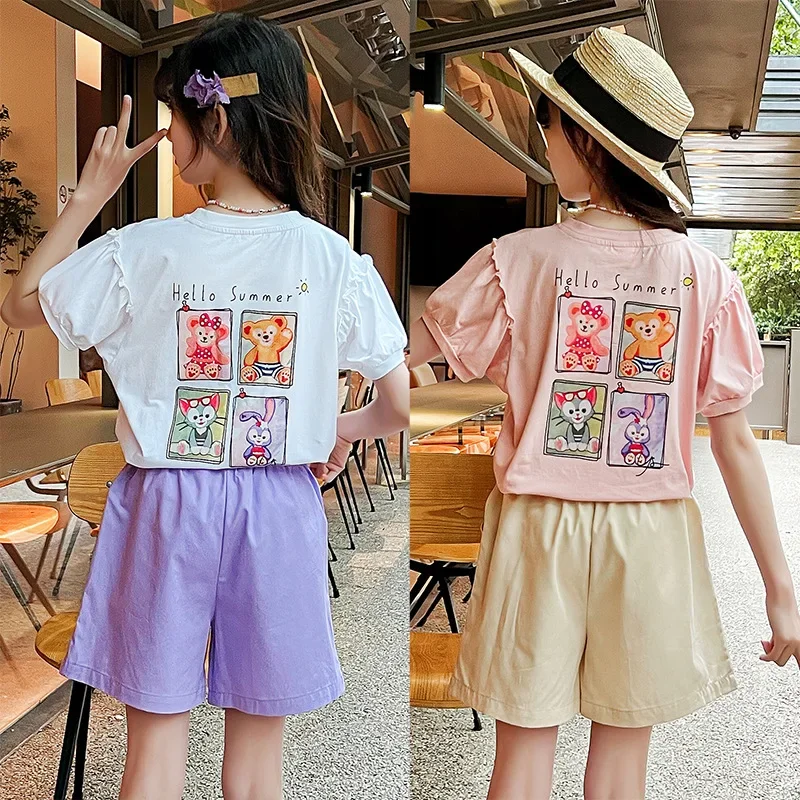 

2024Korea Summer Junior Girl Top Children T-Shirt Kids Clothes Teenager Girl Fashion Tops Streetwear Elementary Girl Sweatshirt