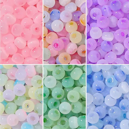 고양이 눈 돌 얼음 유리 비즈 느슨한 스페이서 시드 비즈, 바느질 작업용 DIY 수제 참 팔찌 목걸이 액세서리, 4mm 2