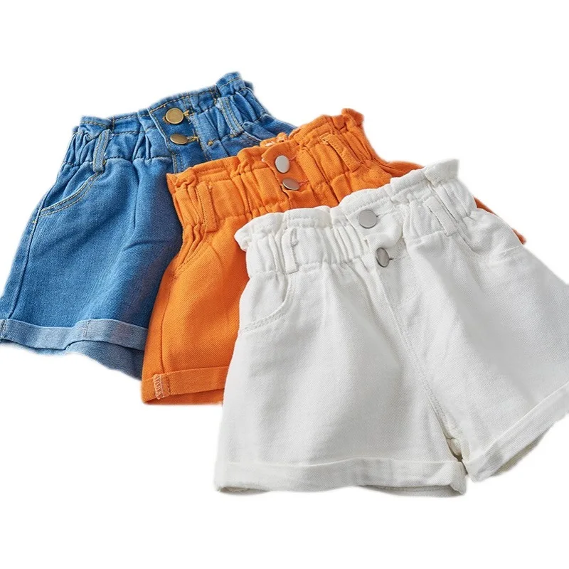 Girls' Summer Fashion Denim Shorts Girls Children Clothing Korean Fashion Versatile Jeans Pockets 2-8 Years kids shorts
