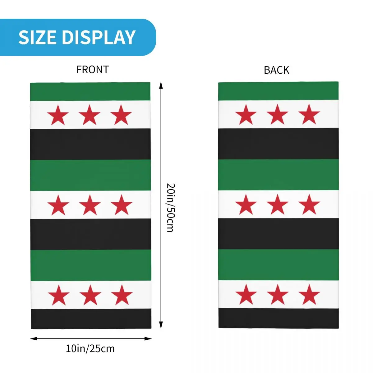 Syrian Arab Republic Three Red Star Syria Flag Bandana Neck Warmer Women Men Winter Ski Hiking Scarf Gaiter Face Cover bandana scarf hiking scarves bandana neck warmer hiking scarf