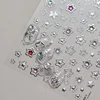 Colored Crystal Star Love Heart Shiny Silver Hollowed Smudging Rainbow Flower Jelly Embossed Nail Art Stickers Manicure Decals 3