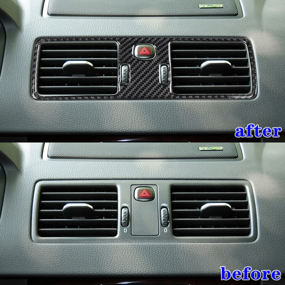 볼보 XC90 2003 2004 2005 2006 2007 2008-2014 자동차 중앙 제어 공기 배출구 커버 스티커 탄소 섬유 인테리어 트림