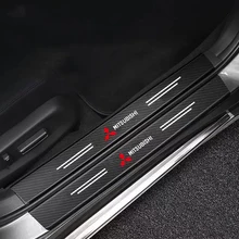  DIY Carbon Fiber Car Sticker Auto Door Threshold Waterproof Decal For Mitsubishi Asx Lancer Pajero Outlander L200 Delica Eclipse 