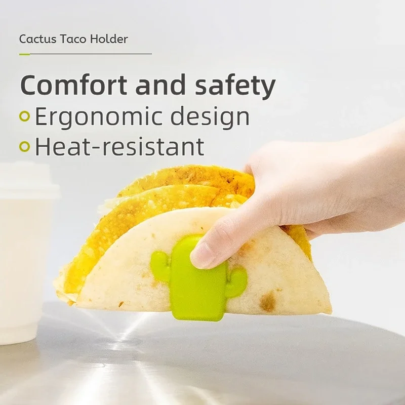 Joie Taco Holder Plastic Taco Holder Rack BPA Free Tortilla Pancake Stand Cactus Shape Sanitary Materials Kitchen Tools