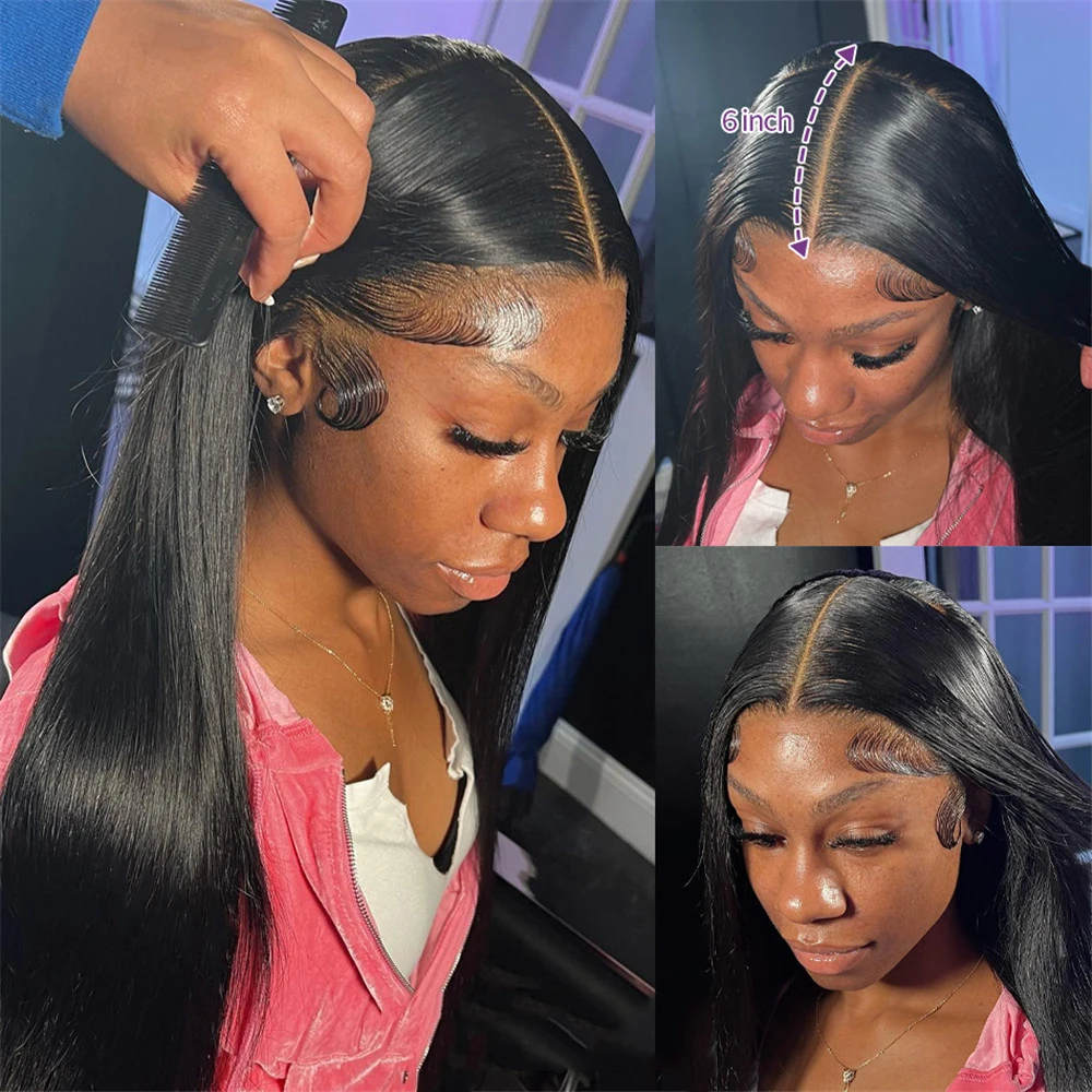 Human Hair Wig 40 Inch 13x6 HD Lace Frontal Straight Transparent Lace Front 13x4 Only 250 Density for Women, human hair wig