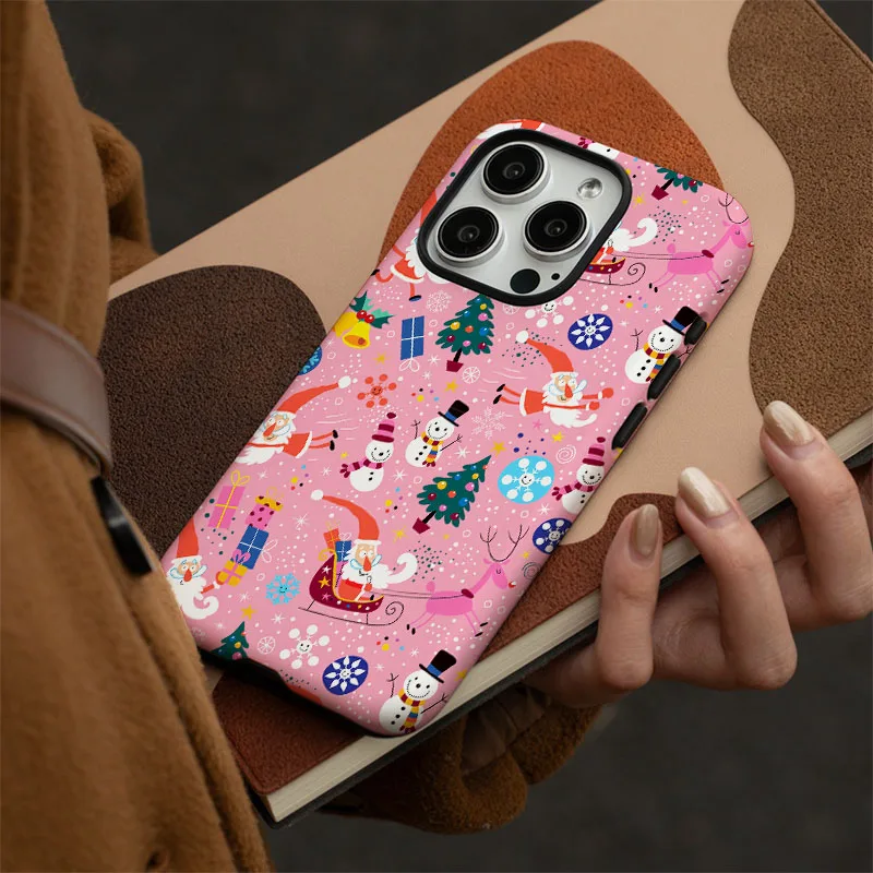 Christmas Snowflake Shockproof Phone Cover - 2-In-1 Film Shell Case