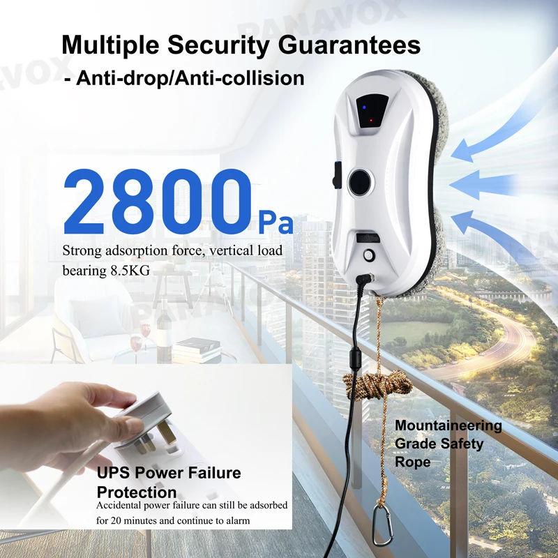 PuRuiKai Atomizing Ultra Thin Robot Vacuum Cleaner Window Cleaning Robot Window Cleaner Electric Glass Remote Control for Home 4