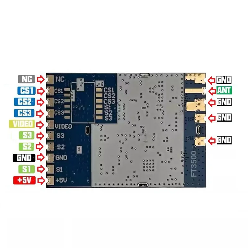 3.3G FT3500 VRX Receiver Module 64CH FPV Analog Video Receiver Module 3060-3500Mhz Forfpv RC Racing Drone