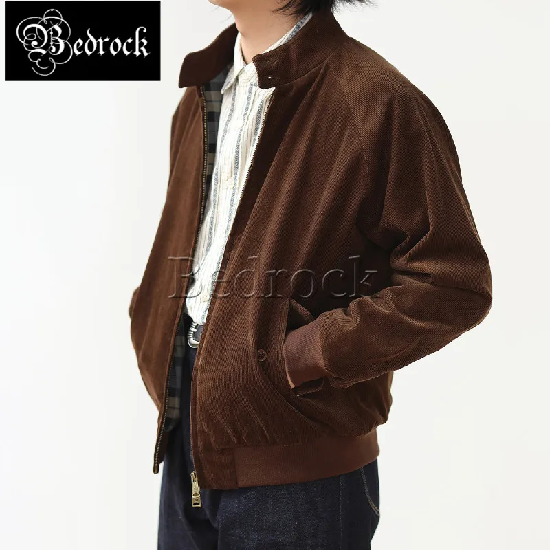 MBBCAR Harrington Jacket Classic G9 Jacket For Men Brown Stand Collar Vintage Corduroy Coat Casual Jackets Gentleman Top 3130