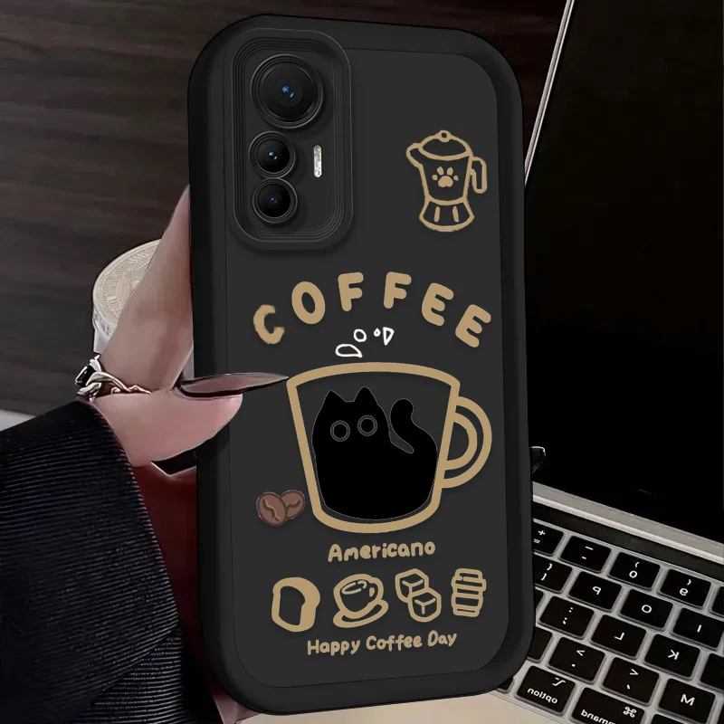 Charming Coffee Cat Design Phone Case