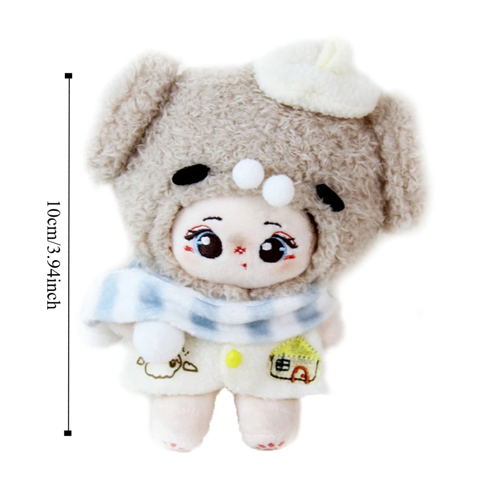 Puppy Hat 10cm Cotton Doll Clothes Dog Set Scarf Doll Clothes Outfit Lovely Strap Dress Doll Clothes Set Doll Accessories