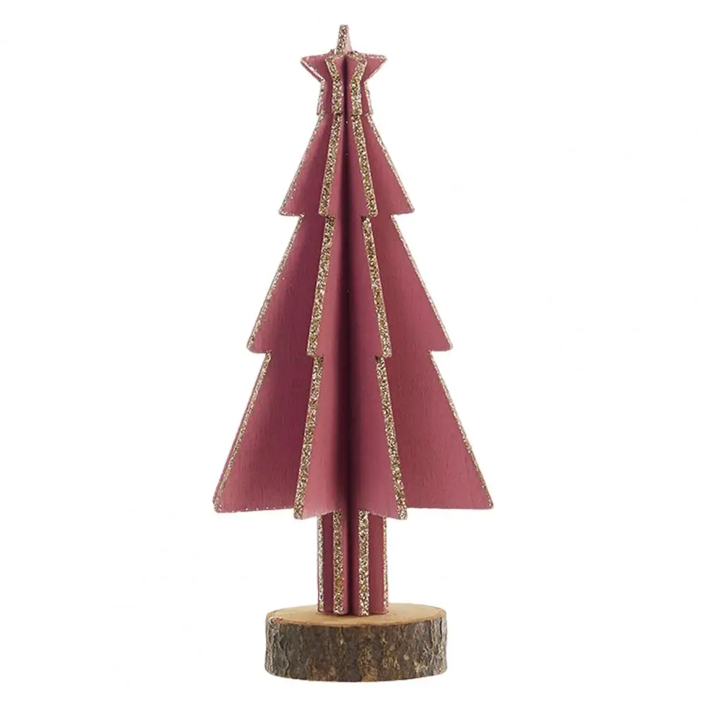 Shelf Christmas Ornament Mini Wooden Christmas Tree Wooden Tree Tabletop Ornaments for Home Farmhouse for Office