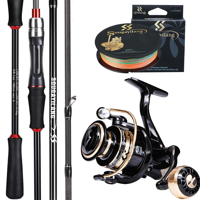 Sougayilang Spinning Fishing Reel and Rod Set 1.8m 2.1M Bass Fishing Rod  and Spinning Fishing Reels with Fishing Line Full Kit - AliExpress