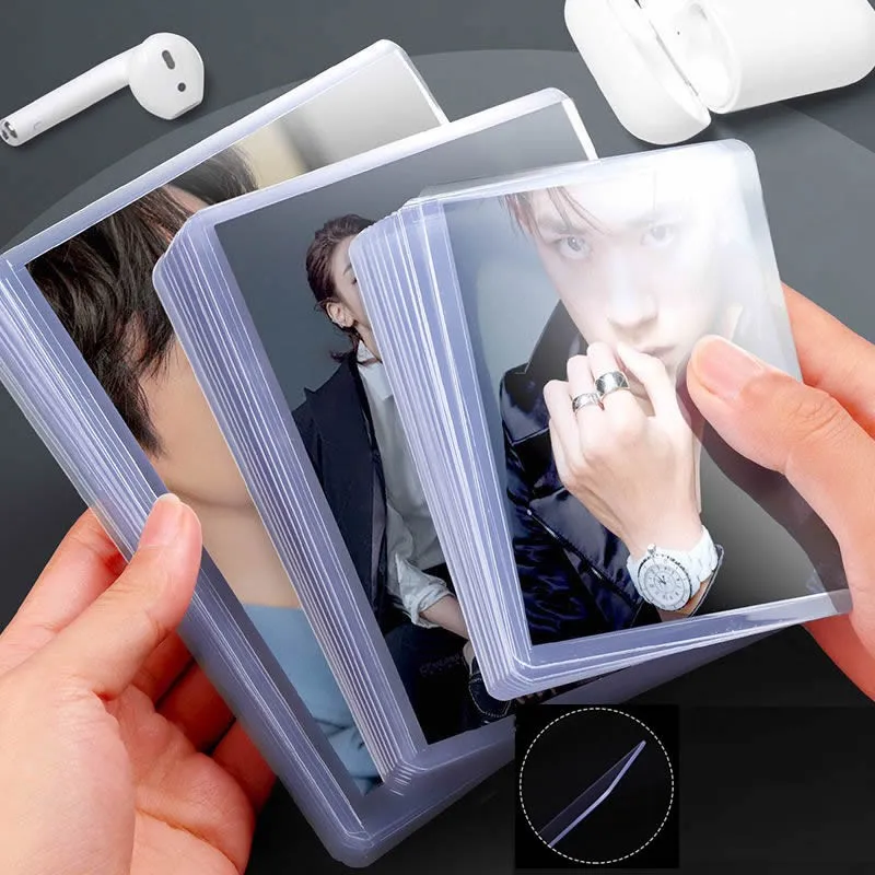 100 Trasparente Maniche Protettive Conteggio Supporto Topload Ers Per Collezionismo Pallacanestro Carte Sportive 35Pt Plastica Rigida