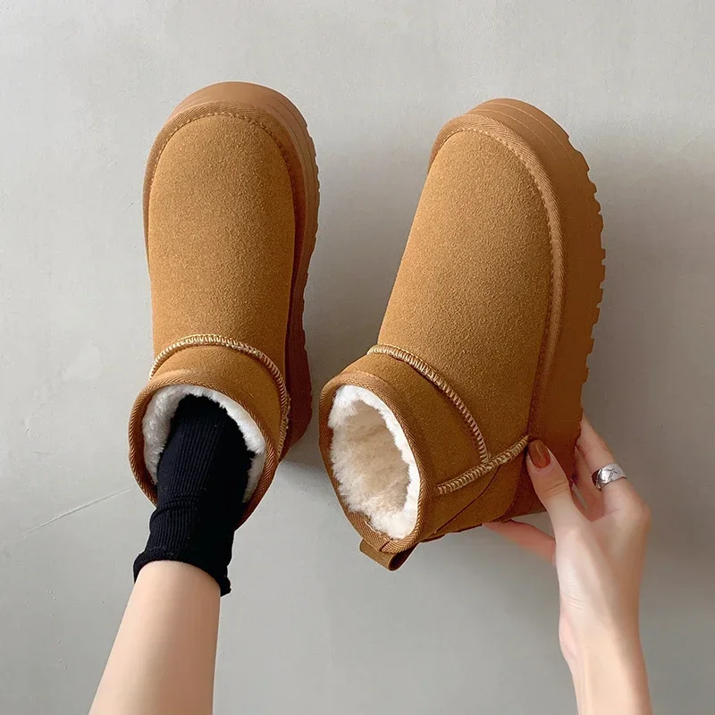 2023 Winter New Snow Boots Women's Short Tube Plush Thickened Warm Non Slip Leisure and Comfortable Women Cotton Boots