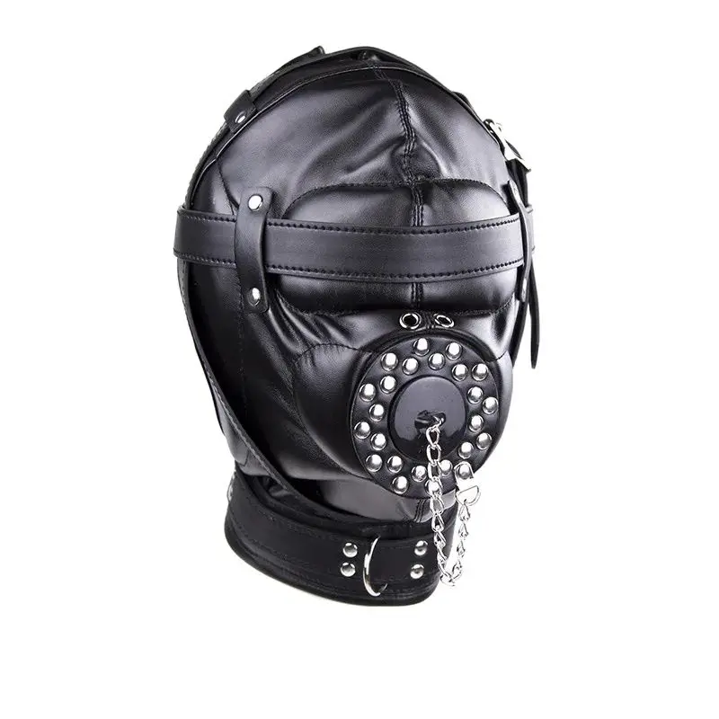 Fetish Hood Harness Bdsm Toys Sex Games Bondage Gear Headgear with Mouth Ball Gag Sex Toys Erotic SEX SM Adult Games