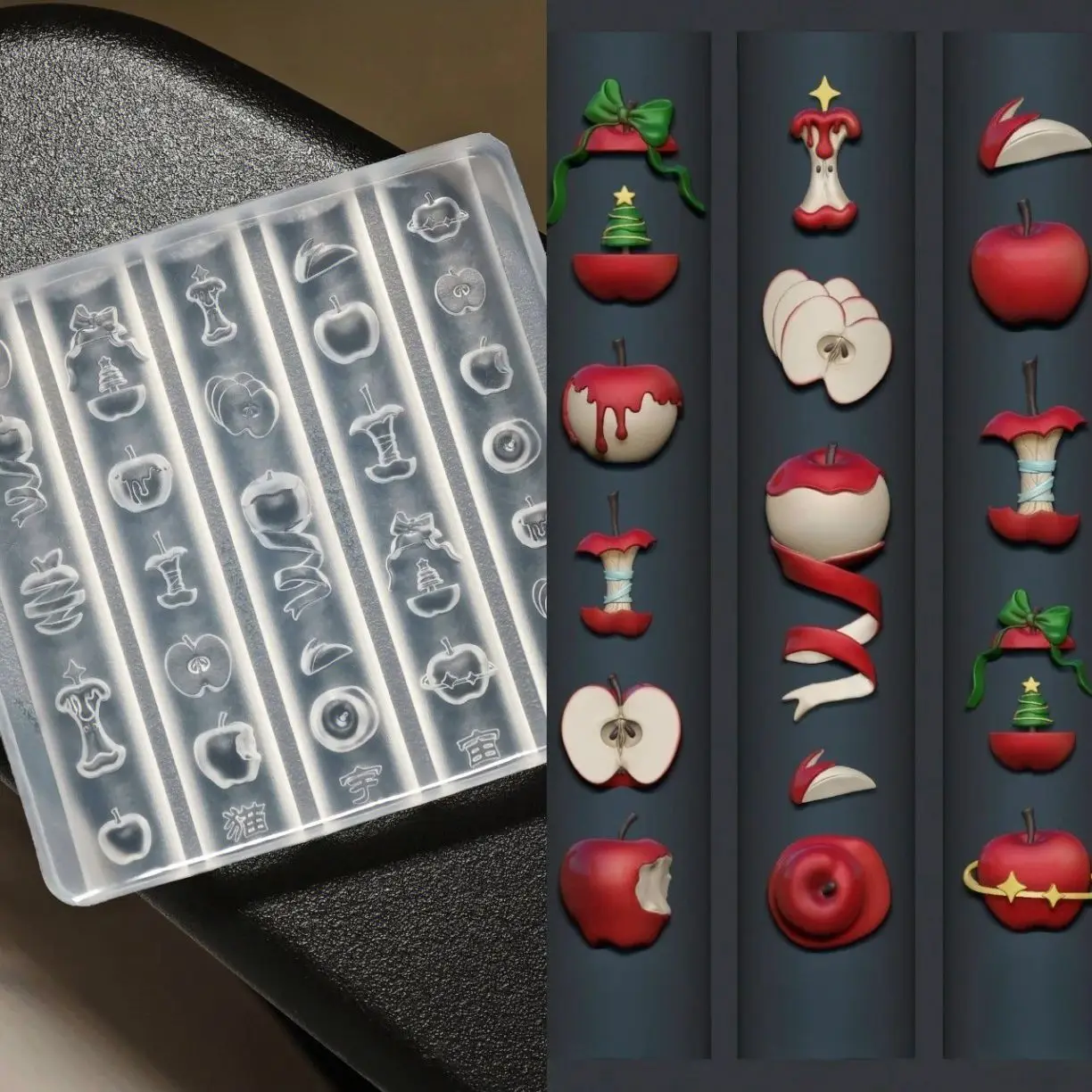 3D 실리콘 네일 아트 몰드 장미꽃 리본 날개 레트로 릴리프 패턴 디자인 DIY 네일 템플릿 매니큐어 디자인 도구