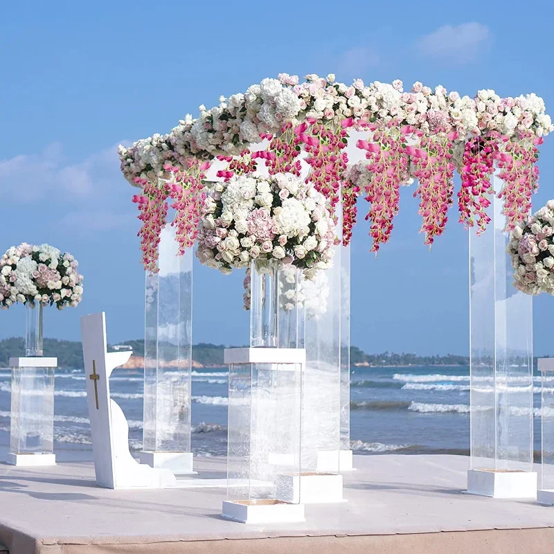 Artificial Flowers 12pcs Wisteria Vine Wreath Wedding Arch Decoration Leaf Rattan Trailing Silk Flower Ivy Wall Decor Plants