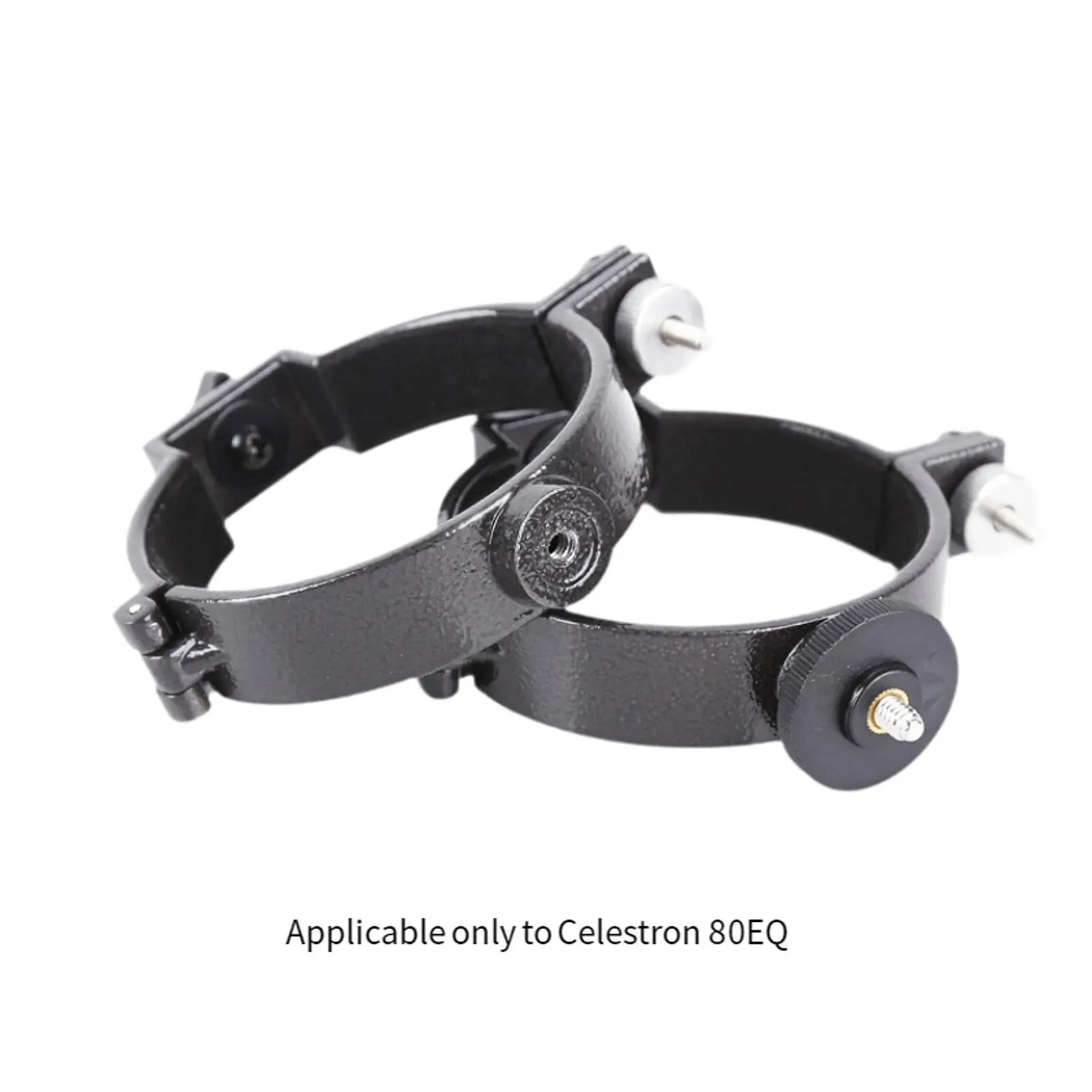 Telescope Tube Mounting Rings 1 Pair Professional Portable Astronomy Spare Parts Black Compact Easy to Install Metal for 80EQ