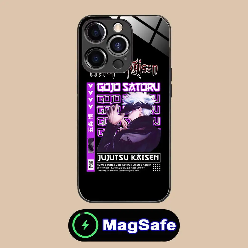 Jujutsu Kaisen Satoru Gojo Luxury Phone Case with MagSafe Glass Cover