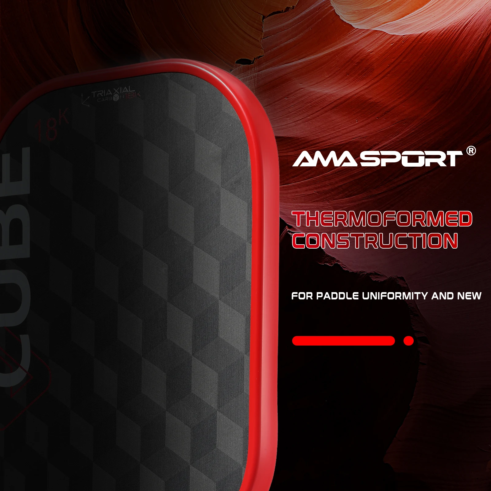 AMASPORT Carbon Fiber 18K Pickleball Racket Large Sweet Spot Maximum Control Spin for Competition Training Racket With Cover