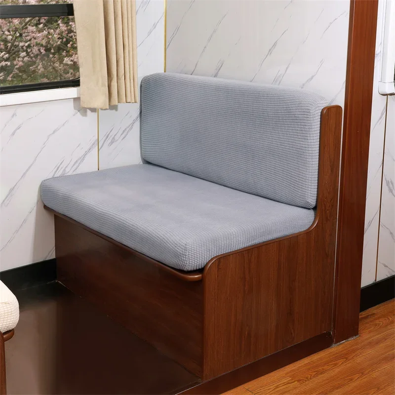 2Pcs/Set Stretch Polar Fleece RV Cover Easy Install Chair Cushion Cover Sofa Cover Dust Proof Camping Car Bench Slipcovers Bar 5