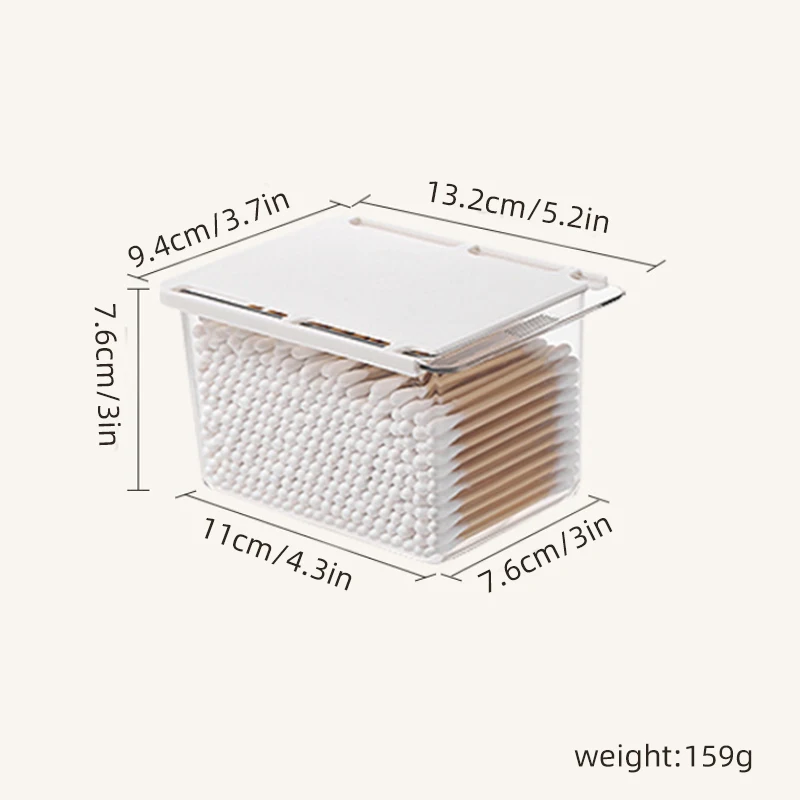 Transparent Drawer Storage Box Under Mirror Cabinet Oragnizer Bathroom Cotton Stick Makeup Pull-Out Case