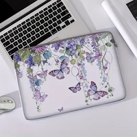 Ensemble une pièce, deux styles, sac et porte-documents pour ordinateur portable à motif papillon violet, adapté aux ordinateurs portables de 14 pouces 3