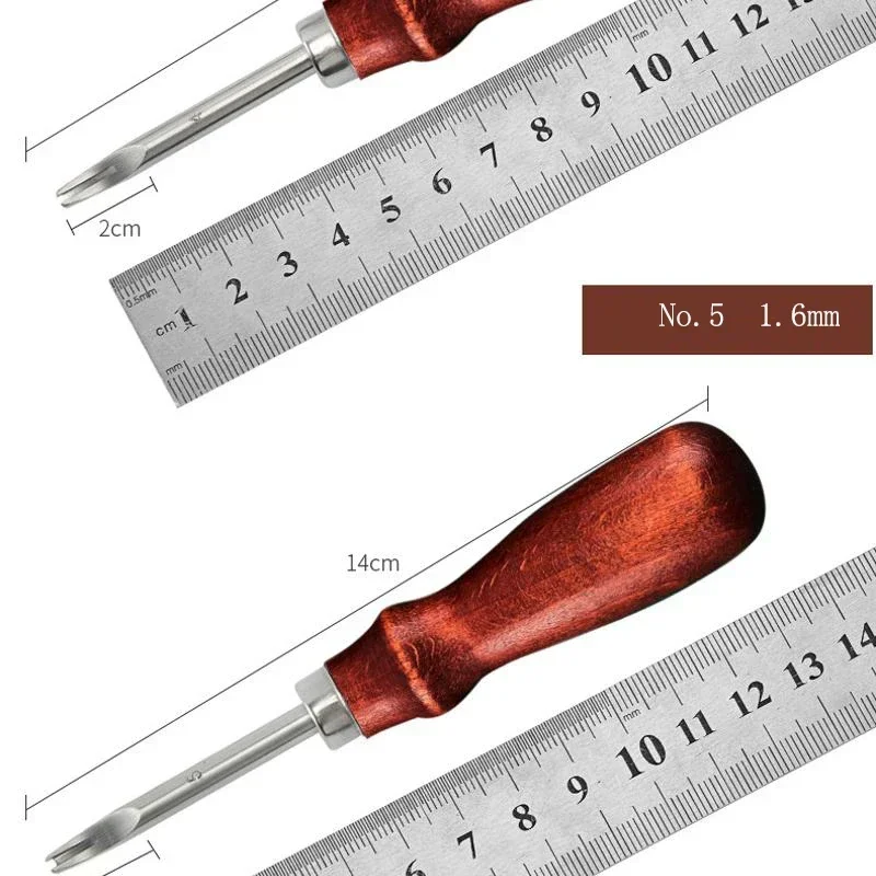 Leather Craft Tool 1pc Leather Edge Beveler Skiving Beveling Knife Cutting Wood Handle DIY Sewing