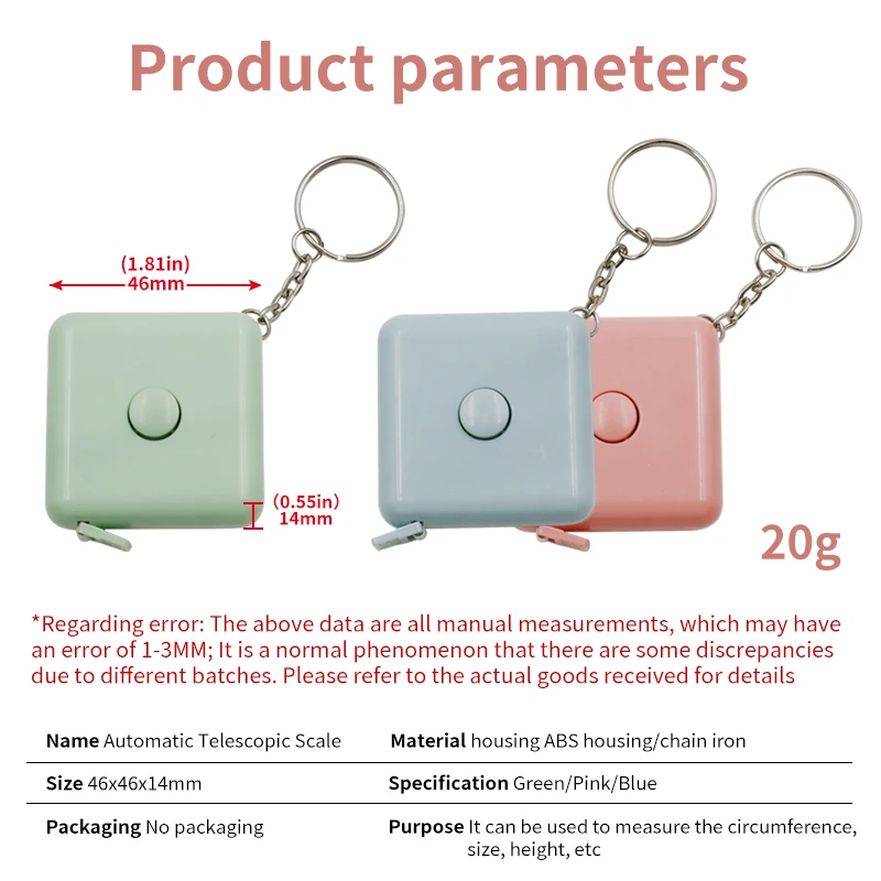 60 Inch Automatic Retractable Small Measuring Tape - SJNJP9 - IdeaStage  Promotional Products