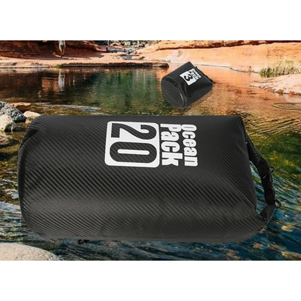 Carbon fiber bucket waterproof beach drifting swimming bag, outdoor backpack, lightweight bag_voghion.com