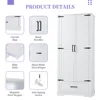 Tall Bathroom Storage Cabinet, Cabinet With Two Doors And One Drawer, Adjustable Shelf, MDF Board, White 6