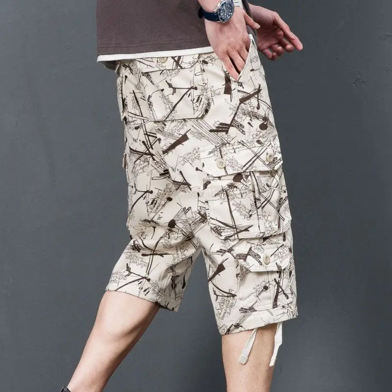 Invisible Open Crotch Outdoor Sex Pants Men's Shorts Summer Trendy Casual Sports Loose Straight Cotton Five Points Pirate Shorts