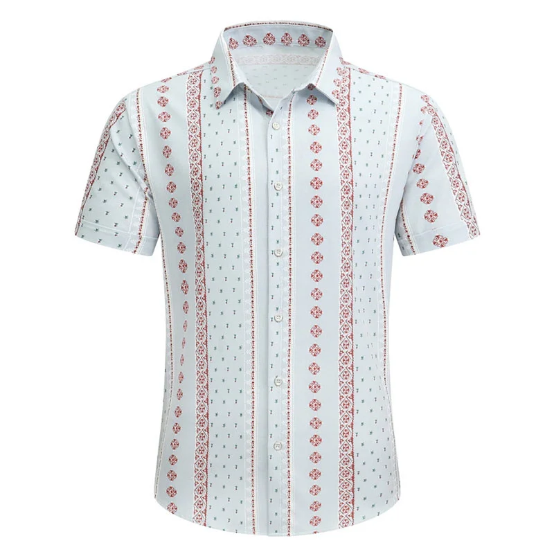 

Men's summer Hawaiian shirt pattern shirt, outdoor casual short sleeved 3D printed button clothing, comfortable and breathable