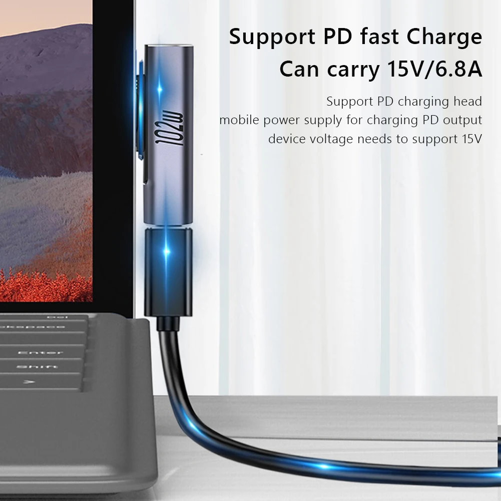 102W Original PD Fast Charging Type-C Adapter Tablet Magnetic Converter Charger For Microsoft Surface Pro X 8 7 6 5 4 3 Go Book