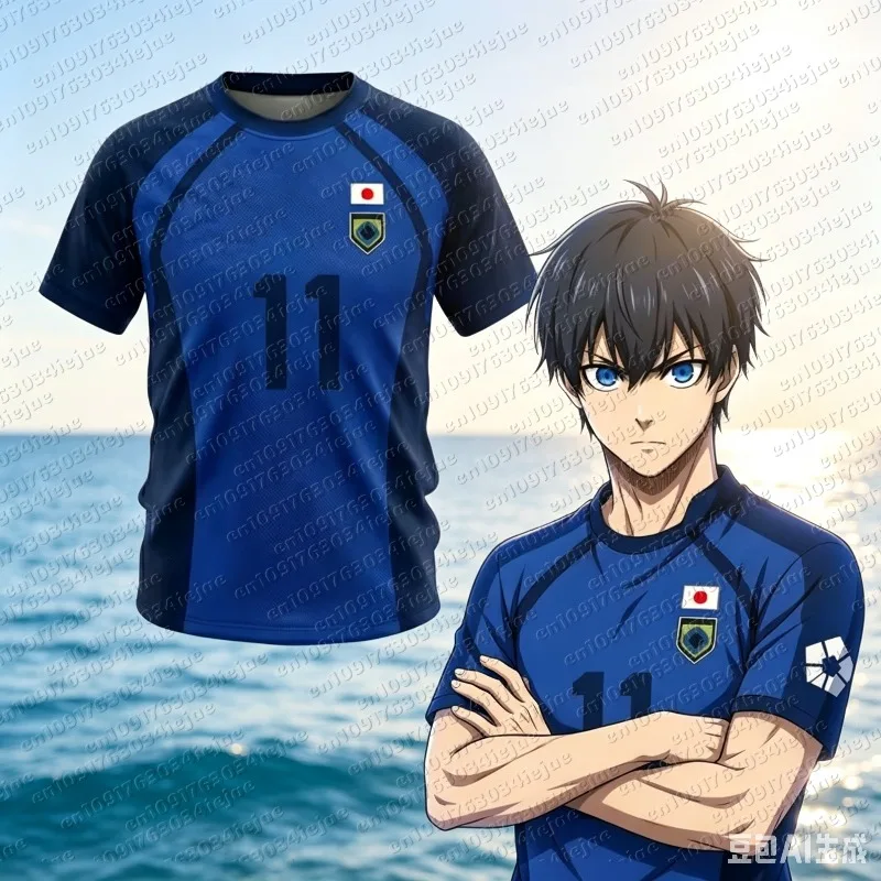 2026 Anime Japanisches Isagi Yoichi Fußballtrikot T-Shirt Cosplay Hyoma Chigiri Meguru Bachira Tee Original Kinder