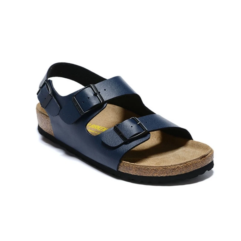 Summer Birken Women Slipper Milano Sandals Outdoor Flats Casual Shoes Fashion Leather Buckle Beach Cork Slipper Man Flip-flops