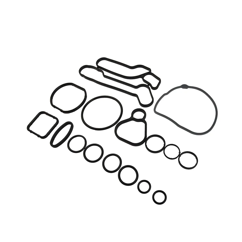 15pcs Engine Oil Cooler Gasket Seal oil cooler kit aluminum radiator aluminum radiator kit oil cooler gasket For Chevrolet Cruze Aveo Suit Sonic 12-16 Radiator Repair Kit 1.6/1.8