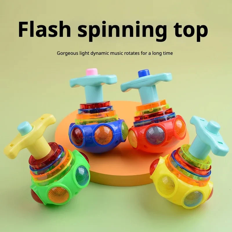 Gyroscope Toy 9cm Music Luminous Magic Rotating Launch Cartoon Colorful Flash Children Toys