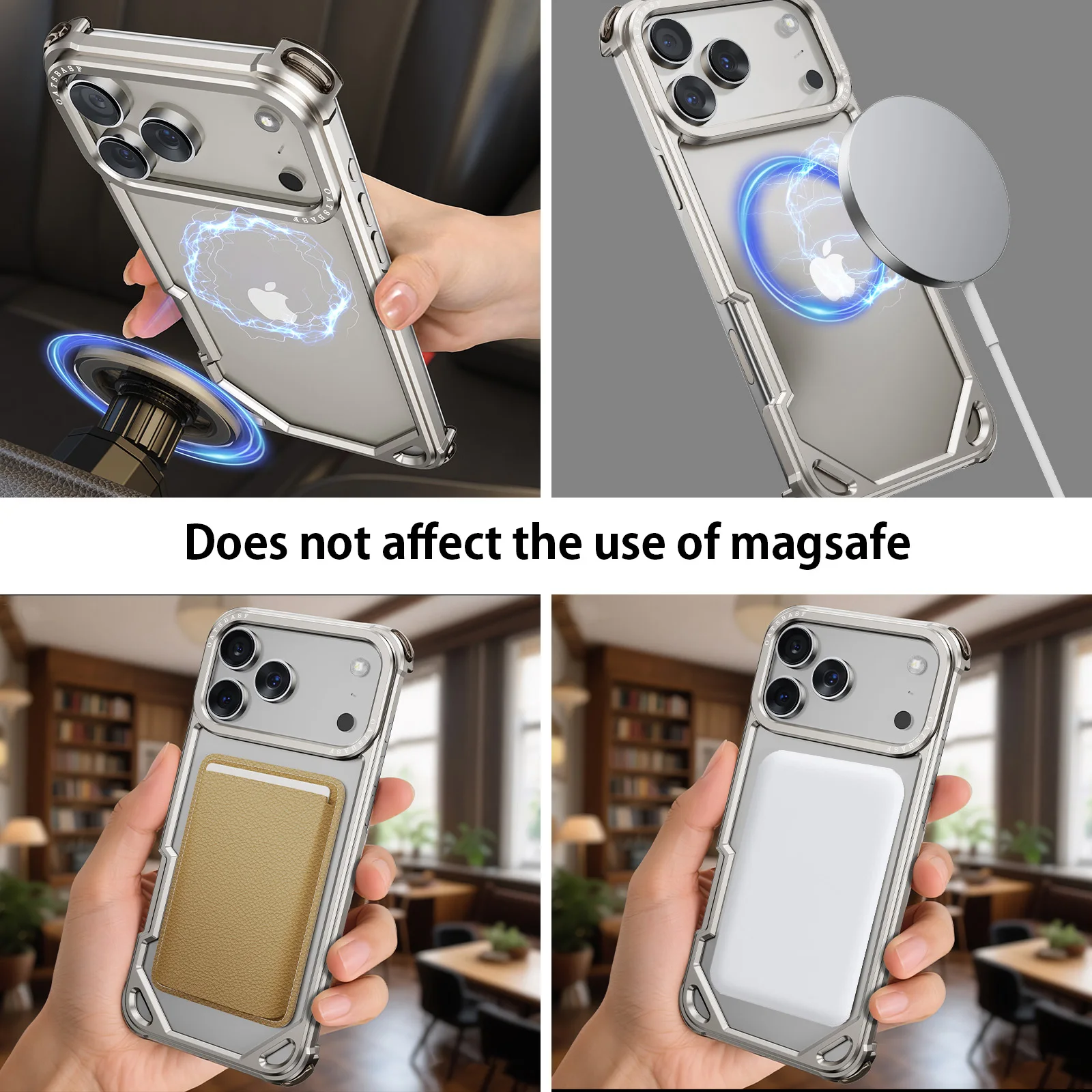 Eary Frameless Case for iPhone 17 Pro Max 17 Air Magsafe Metal Shockproof Protective Phone Cover Aluminum Alloy Anti-Drop Shells