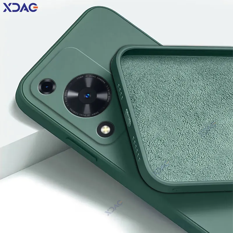 Premium 360° Luxury Liquid Silicone Square Mobile Case - Double Liner Soft Shell