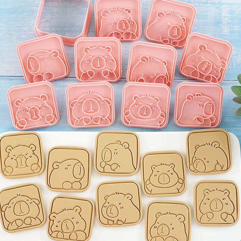 10pcs/set Cartoon Capybara Shaped Cookie Cutter Animal Fondant Biscuit Mold Cake Decoration Tool Kitchen Baking Gadget cookie cutter baking mold cookie mould fondant cutter