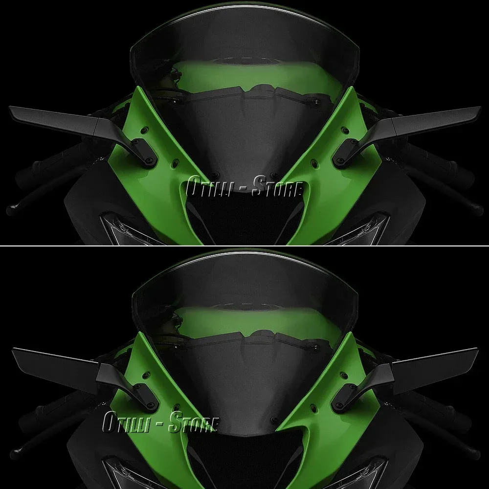 가와사키 닌자 636 ZX-6R ZX6R ZX 6R 2019-2025용 오토바이 사이드 뷰 미러 스텔스 윙렛 후방 미러