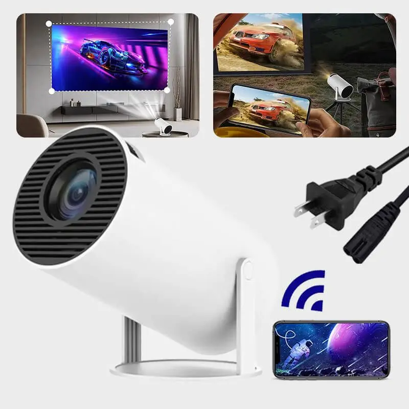 

Transpeed Android 11Projector 1280*720P 4K Wifi6 200ANSI AllwinnerH713 180° flexible BT5.0 Home Cinema Outdoor portable Projetor