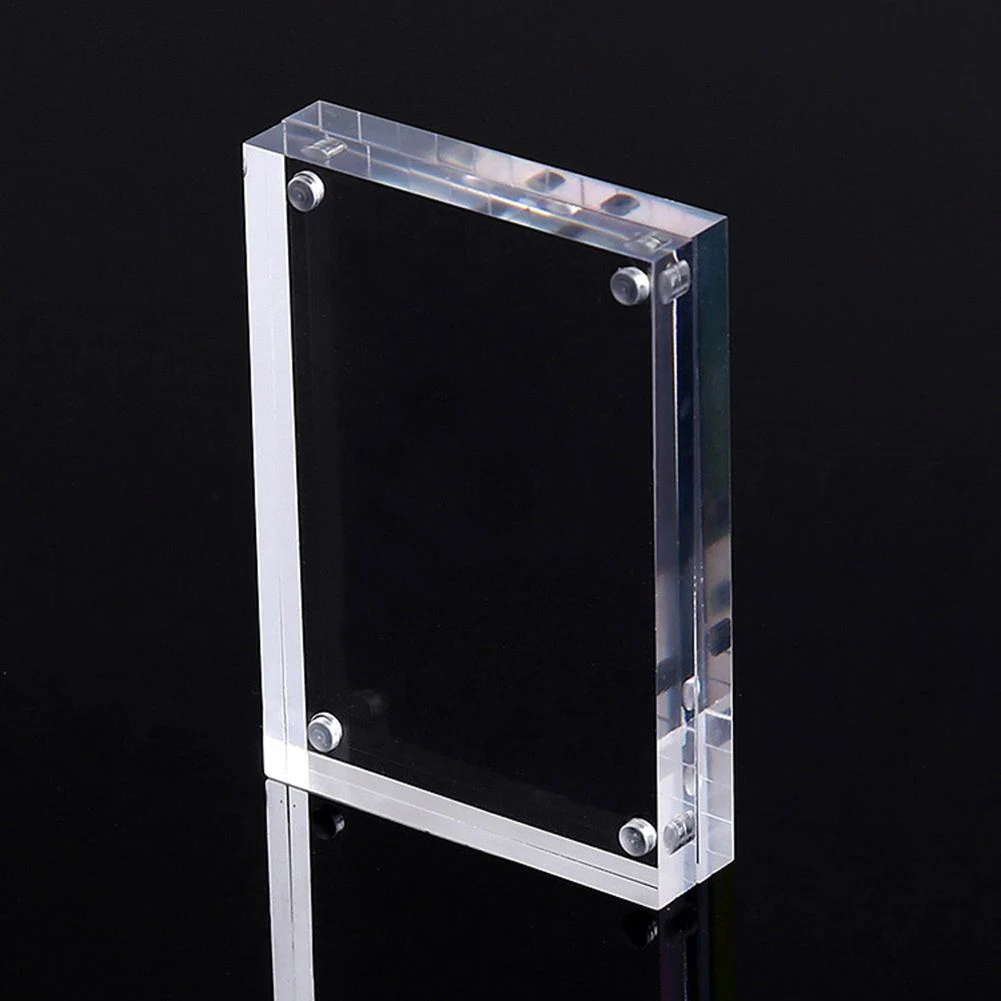 

1pc 10mm Transparent Acrylic Photo Frame Magnetic Poster Display Stand Double Sided Photo Frame Picture Storage Rack Home Decor