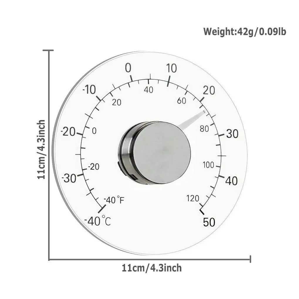 Indoor Outdoor Thermometer, Door Window Weather Thermometer Adhesive  Transparent Dial Waterproof Temperature Meter for Home, Office, Patio -  Yahoo Shopping