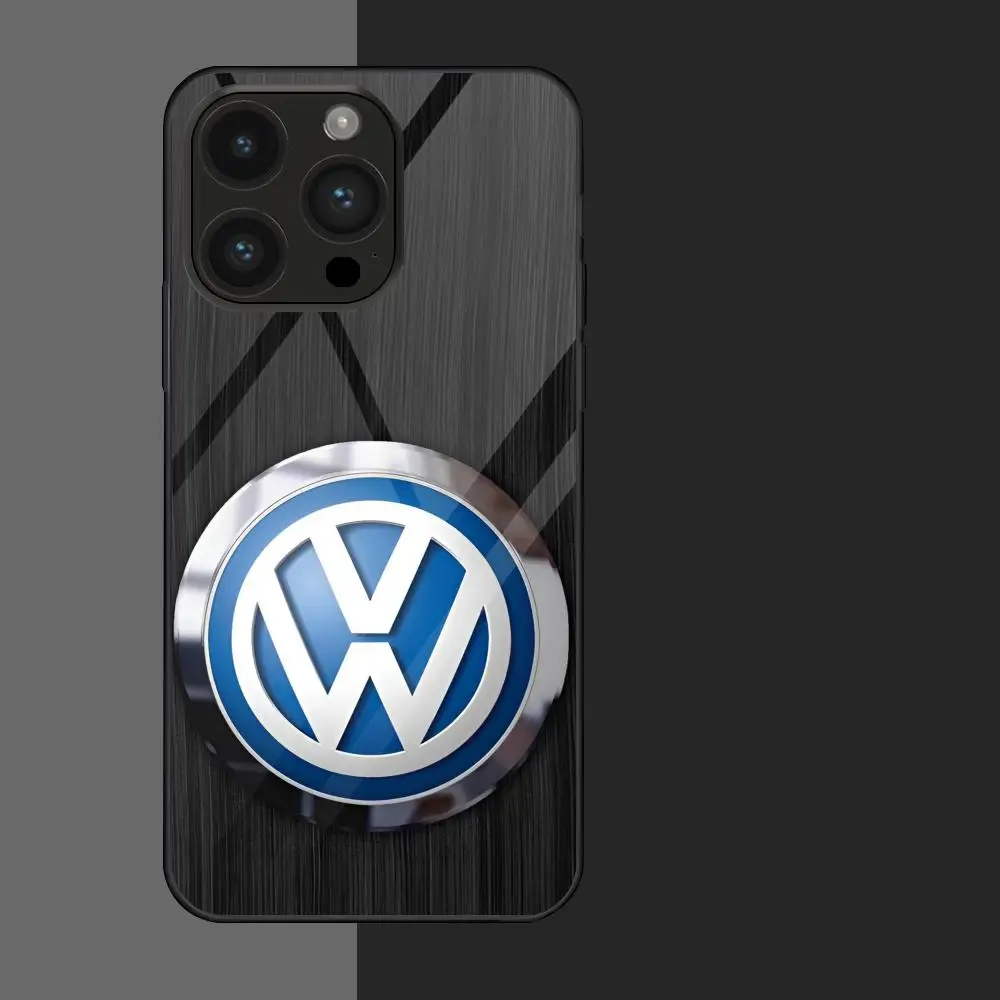 The Car V-VolkswagenES MAISTO Mouse Pad Glass Phone Case For Iphone 16 15 14 13 11 12 Pro Max Xr X Xs 8 7 Plus